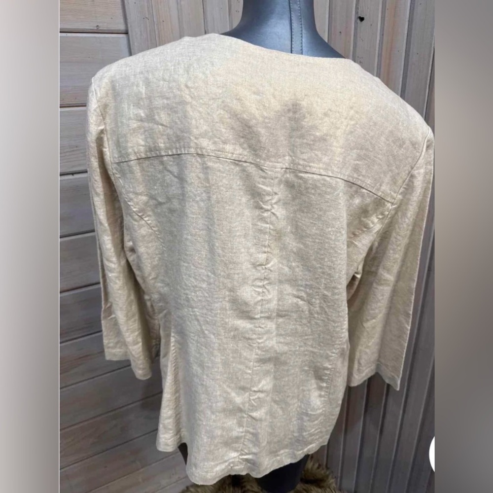 Cream Linen Jacket - Picture 3 of 5